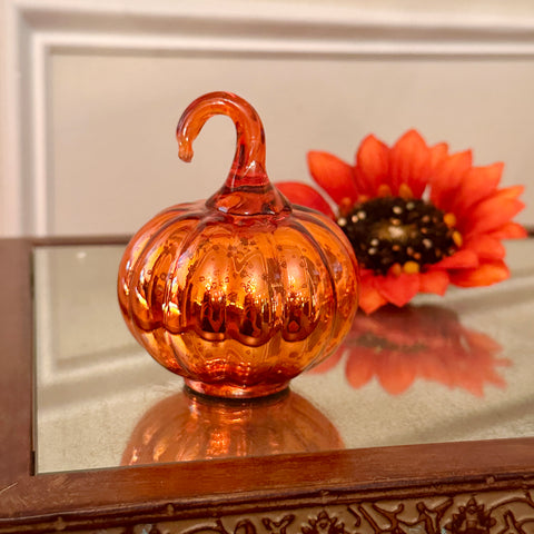 Set of 3 Petite Mercury Glass Pumpkins for Just Jill