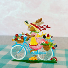 Load image into Gallery viewer, Bunny In Her Easter Bonnet Hand Painted German Pewter Figurine
