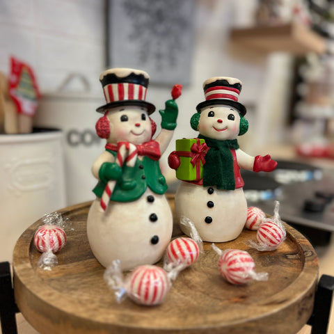 Set of 2 Jolly Vintage Snowmen for Just Jill