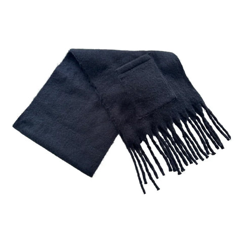 Sprigs Oversized Fringe Scarf and Velvet Texting Glove Set