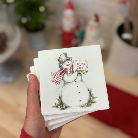 Set of 4 Snowman Coasters for Just Jill