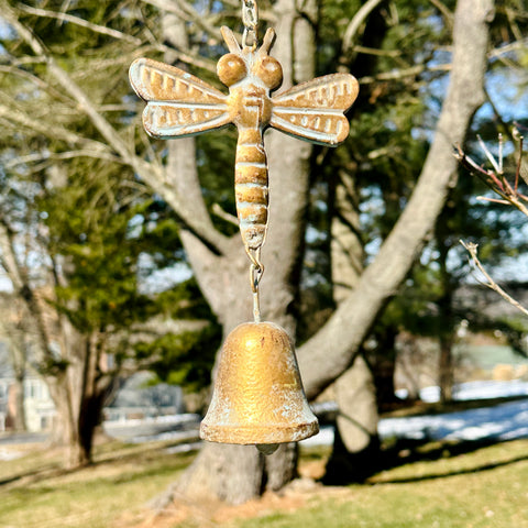 Hanging Patina Dragonfly Garden Windchime Bell For Just Jill