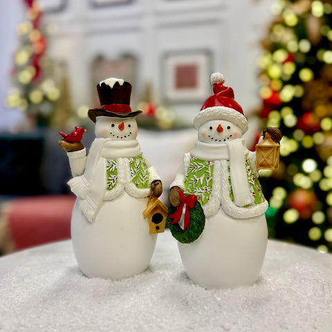 Set of 2 Frosty Forest Snowmen for Just Jill