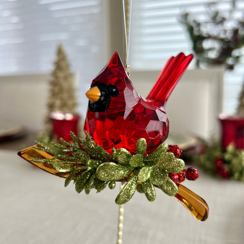 Set of 2 Cardinal Christmas Ornaments for Just Jill