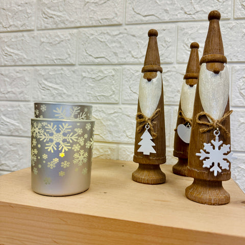 Set of 2 Snowflake Votive Holders