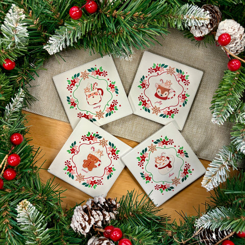 Holiday Set of 4 Coasters for Just Jill