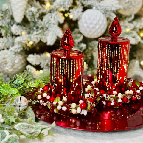 Set of 2 Mercury Glass Starlight Candles for Just Jill