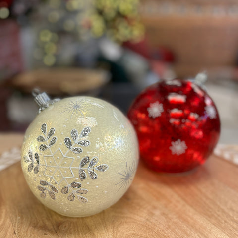 Large Snowflake LED Tabletop Glass Ornament for Just Jill