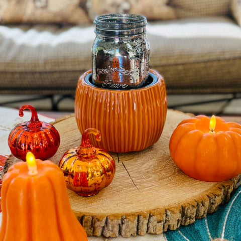 Candle Warmers Harvest Crock Pumpkin w/ Just Jill Wax Melts