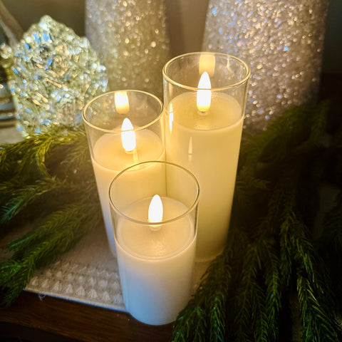 Set of 2 5" Petite Ivory Pillar Candles for Just Jill