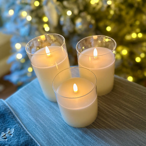 3.5" x 5" Flameless Ivory Pillar Candle for Just Jill