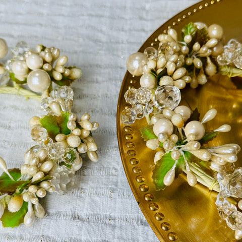Set of 2 Red Berry Jewel Candle Rings for Just Jill
