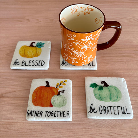 Rustic Harvest 4 pc Coaster Set for Just Jill