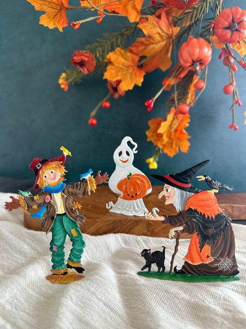 Halloween Ghost Hand Painted German Pewter Figurine