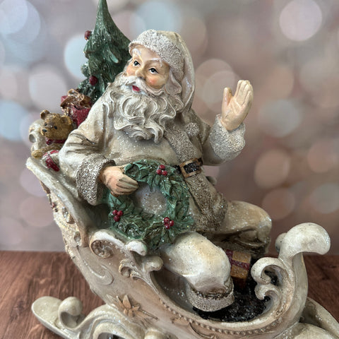 12" Santa in Accented Rustic Sleigh for Just Jill