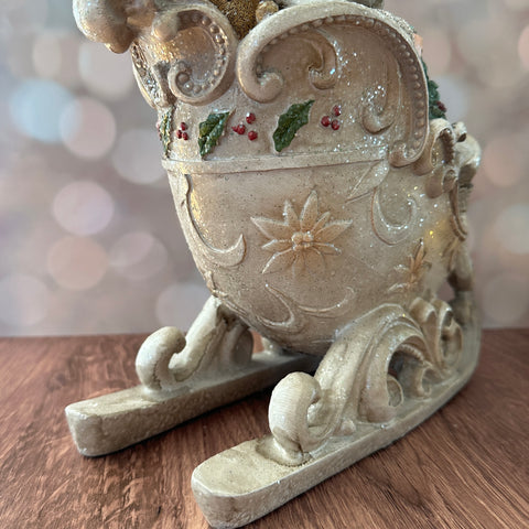 12" Santa in Accented Rustic Sleigh for Just Jill