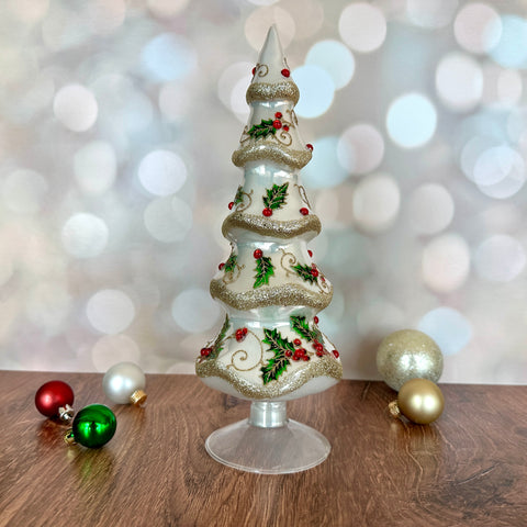 12" Glass Holly Berry Tree for Just Jill