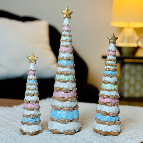 Set of 3 Frosted Gingerbread Trees for Just Jill