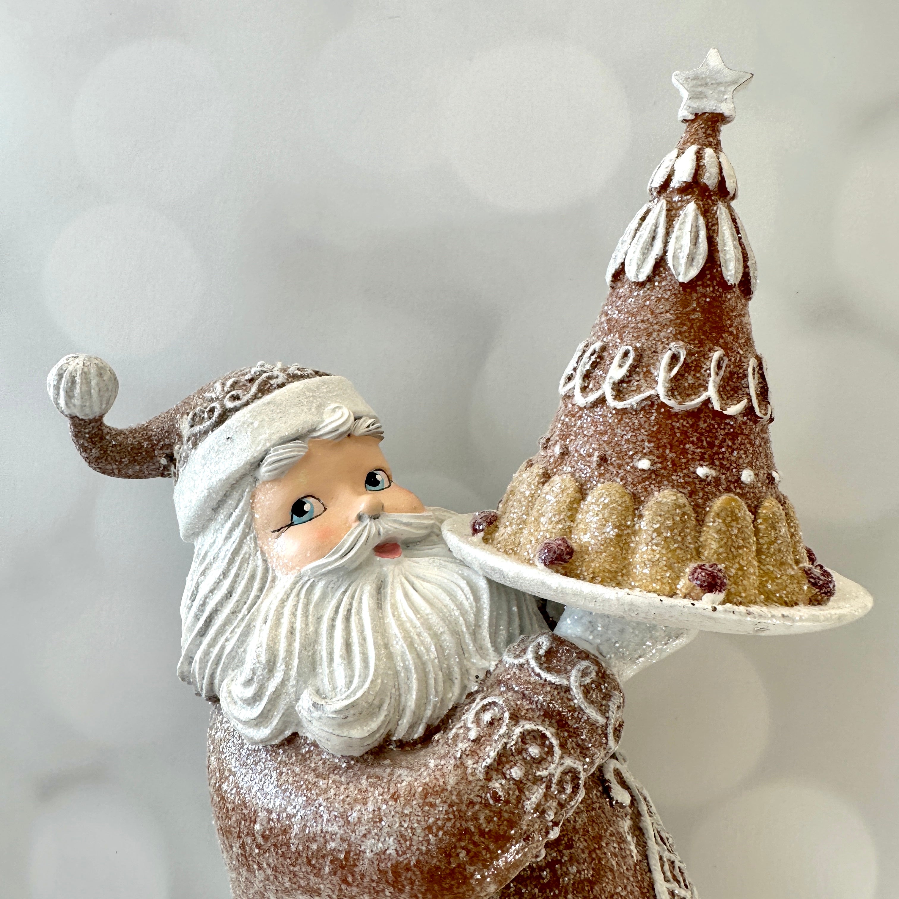 Pastel Gingerbread Cookie shops Santa Figure 17