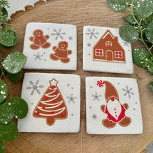 Load image into Gallery viewer, Gingerbread Holiday Decor Coasters  4 pcs Set for Just Jill
