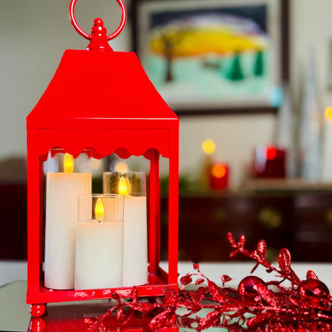Red Lantern Candle Holder for Just Jill