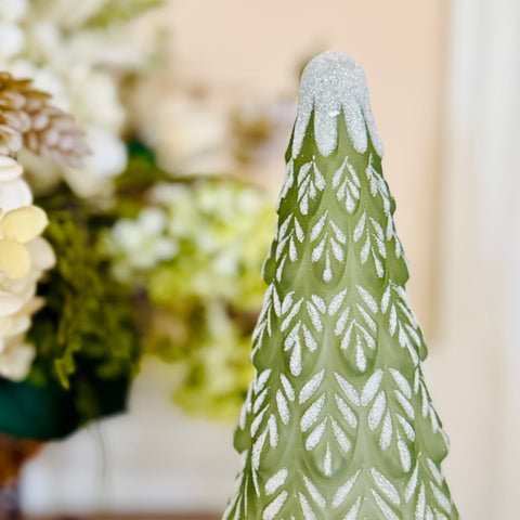 Frosted Glitter Glass Ivy Tree Set of 2 for Just Jill