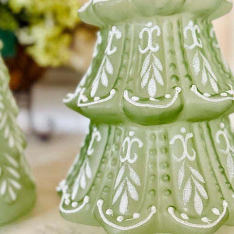 Frosted Glitter Glass Ivy Tree Set of 2 for Just Jill