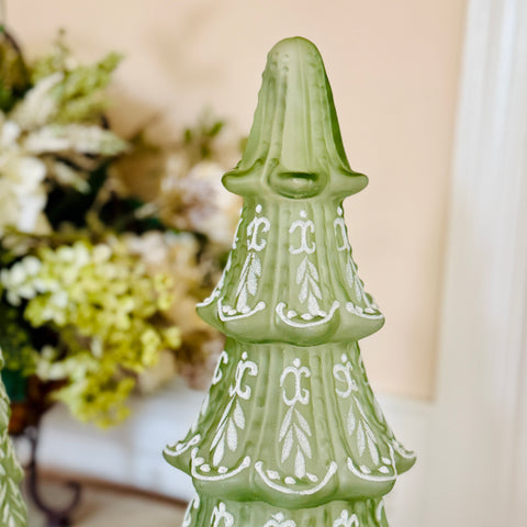 Frosted Glitter Glass Ivy Tree Set of 2 for Just Jill