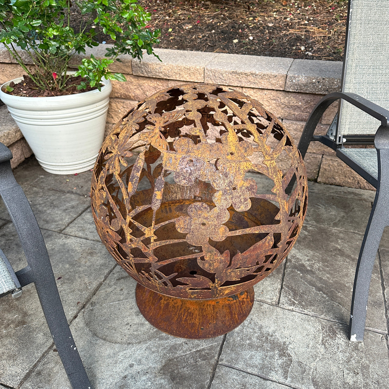 Esschert Designs Large Garden Pattern Fire Sphere Just Jill Shop