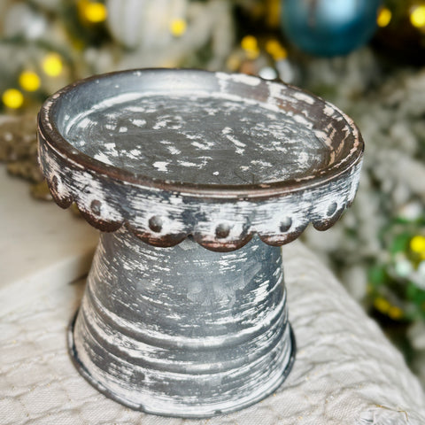 Scalloped Silvertone Candle Holders for Just Jill-BOGO OFFER