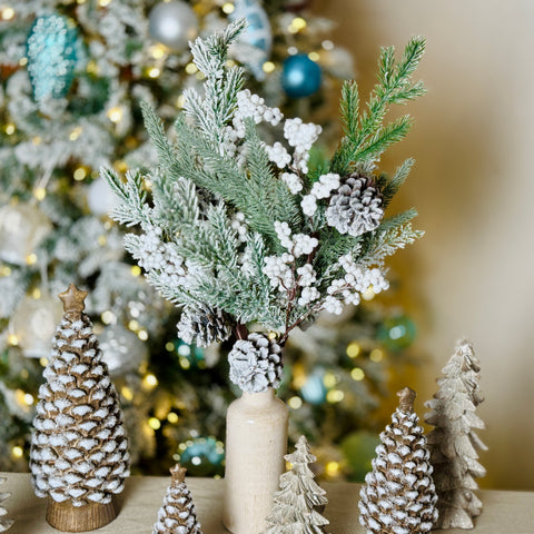 Set of 3 Frosted Pinecone Trees for Just Jill