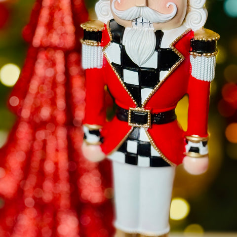 Set of 2 13" Red, Black and White Nutcrackers for Just Jill
