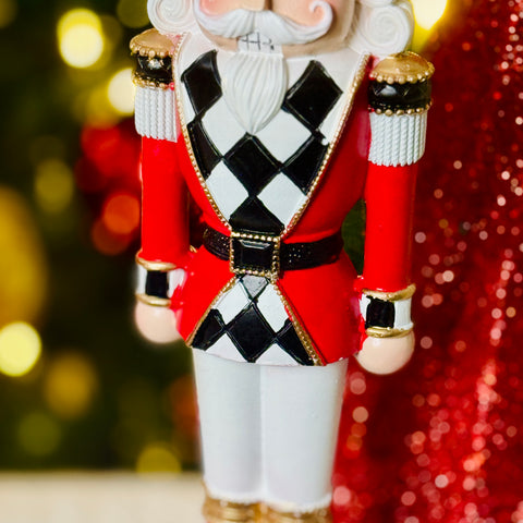 Set of 2 13" Red, Black and White Nutcrackers for Just Jill