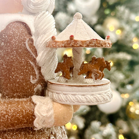 Gingerbread Nutcracker with Carousel Figurine
