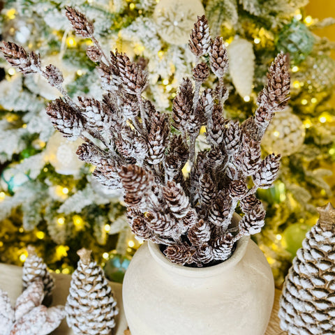 Set of 2 Frosted Hemlock Pinecone Picks for Just Jill