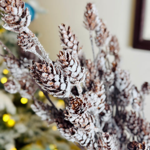 Set of 2 Frosted Hemlock Pinecone Picks for Just Jill-BOGO OFFER