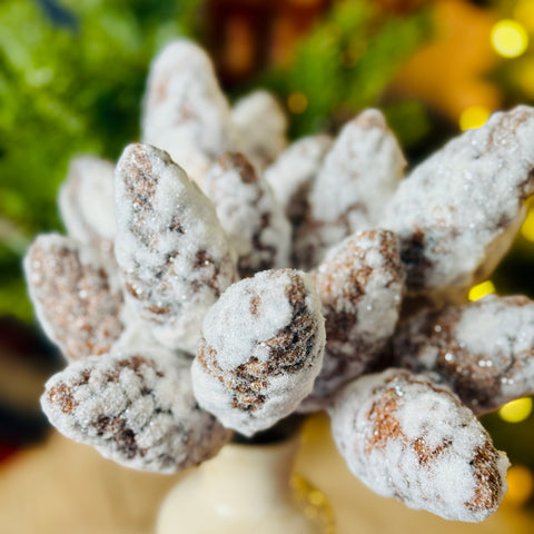 Set of 3 Snowy Pine Cone Clusters Picks for Just Jill-BOGO OFFER