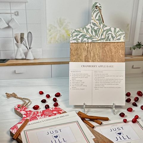 Festive Serving Board with Holiday Recipe Cards for Just Jill