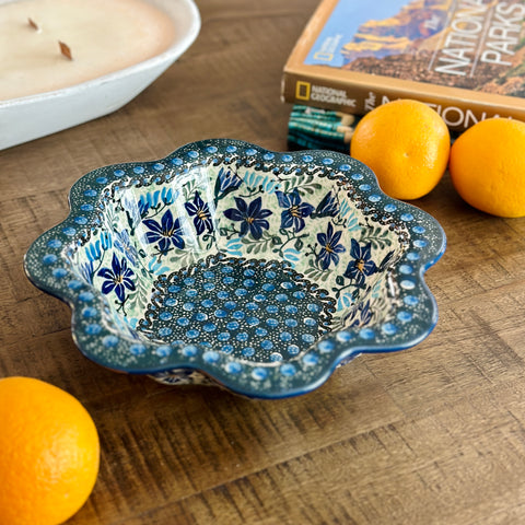 Polish Pottery Signature Flower Shaped Fruit Bowl