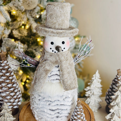 18” Winter Retreat Snowman w/ Hat for Just Jill