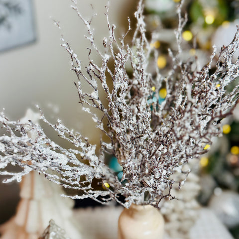 Set of 2 Snow Covered Frosted Birch Picks-BOGO offer