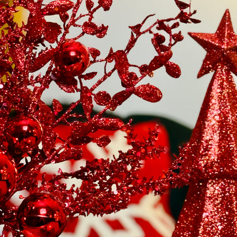 Set of 2 18" Glitter Ball Berry Sprays BOGO OFFER