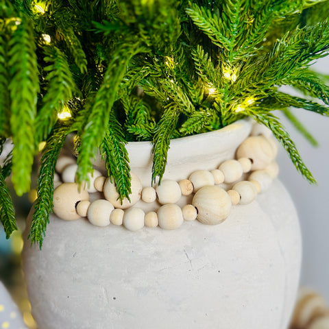 Set of 2 48" Mixed Woven Jute Bead/Natural Beads Garland for Just Jill