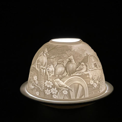 Luumii Lights LED Bird Motif Porcelain Dome