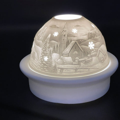 Luumii Lights Holiday Motif Porcelain Dome w/ LED Base
