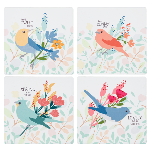 Songbird Coasters 4 pc Set for Just Jill