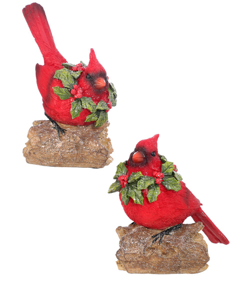 Set of 2 Cardinals on Log for Just Jill