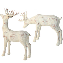 Load image into Gallery viewer, Set of 2 White Carved Rustic Reindeer for Just Jill
