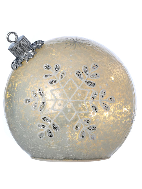 Large Snowflake LED Tabletop Glass Ornament for Just Jill