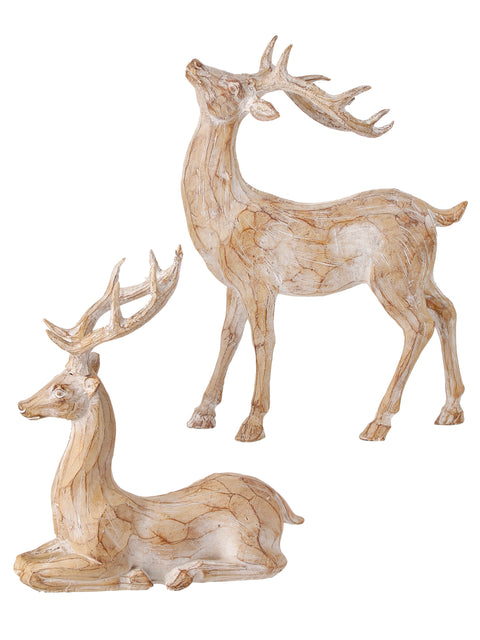 Set of 2 Distressed Woodland Deer for Just Jill